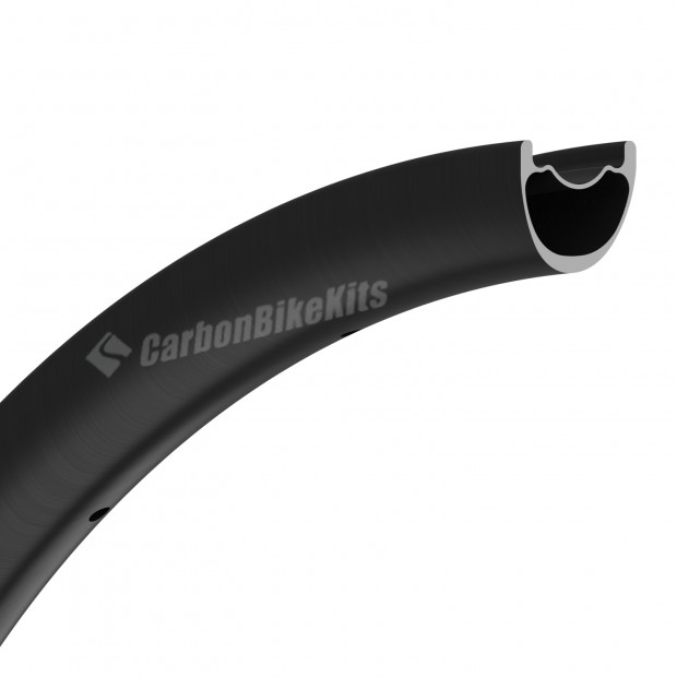 280g ultraleicht 27,5er / 29er Carbon 30x24mm Innenbreite 24mm Tubeless Hookless Asymmetrische MTB Felge